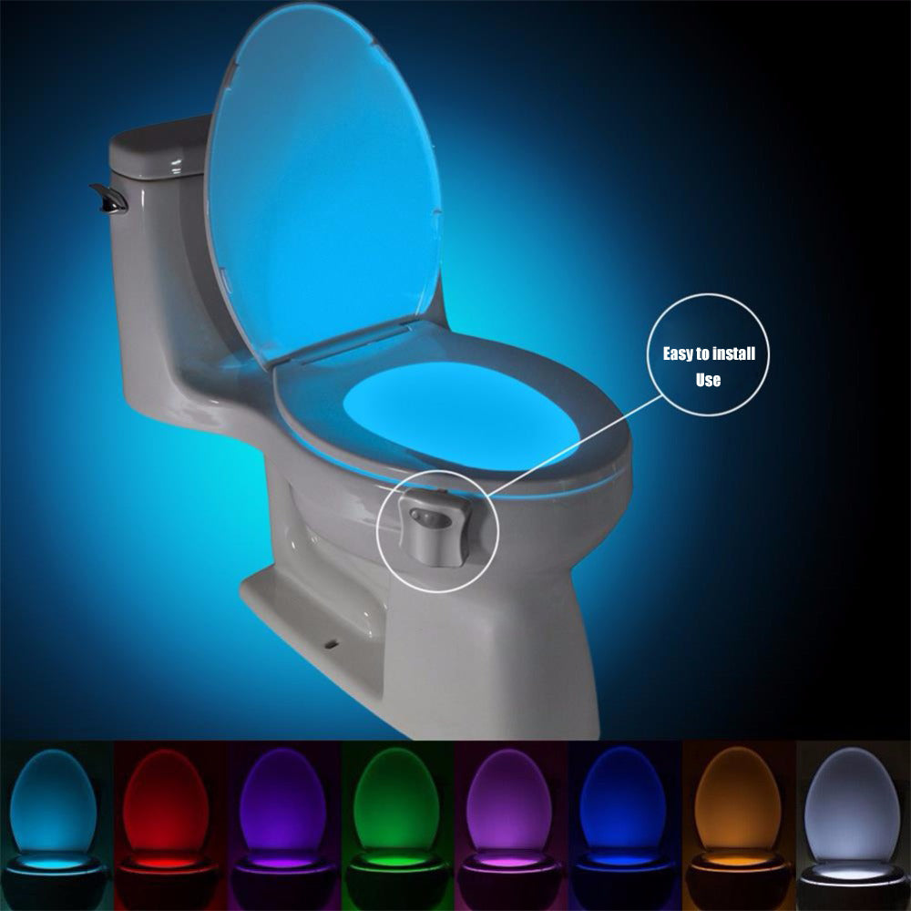 Online Gym Shop CB18856 Automatic LED Motion Activated Night Light Sensor  for Toilet Seat 
